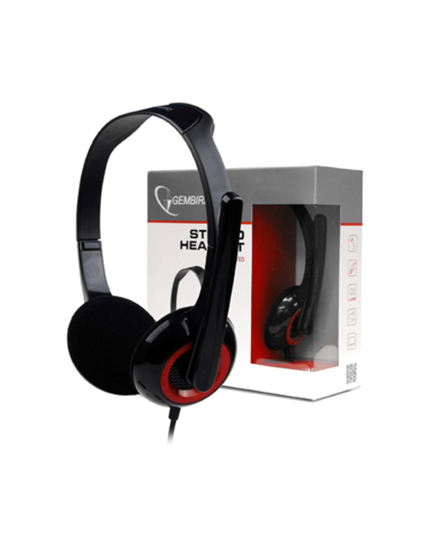 Gembird | MHS-002 Stereo headset | Built-in microphone | 3.5 mm | Black/Red