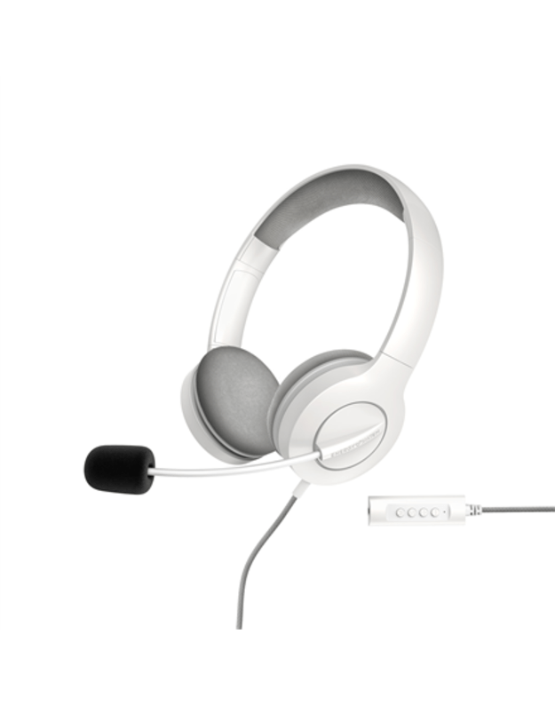 Energy Sistem Headset Office 3 White (USB and 3.5 mm plug, volume and mute control, retractable boom mic) | Energy Sistem | Wired Earphones | Headset Office 3 | Wired | On-Ear | Microphone | White