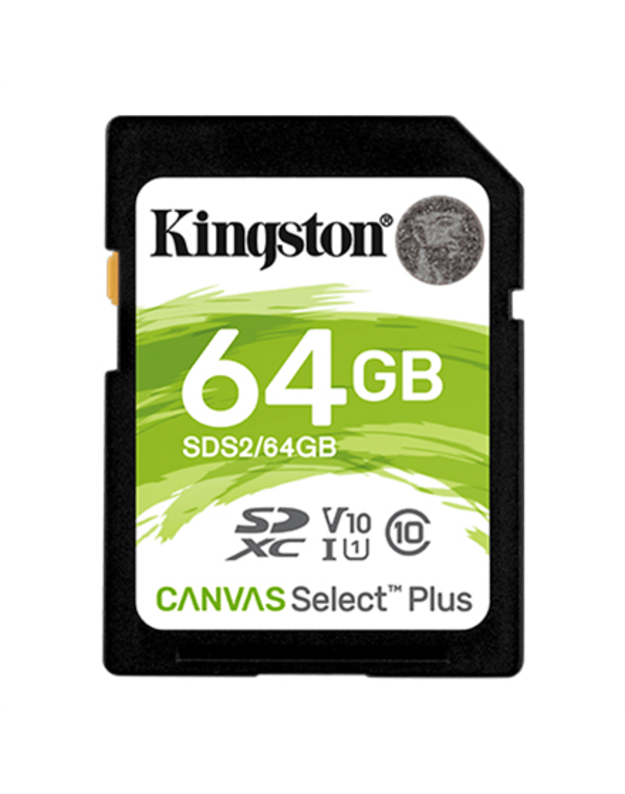 Kingston | Canvas Select Plus | UHS-I | 64 GB | SDXC | Flash memory class 10