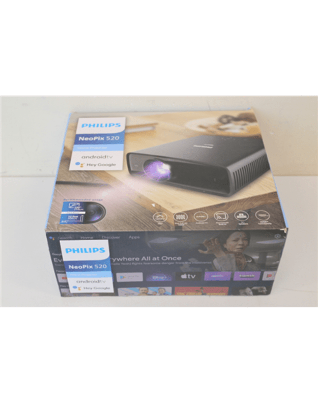 SALE OUT. Philips Neopix 520 Home Projector, 1920x1080, 350lm, 16:9, 3000:1, Black | Philips | Neopix 520 | Full HD (1920x1080) | 350 ANSI lumens | Black | DAMAGED PACKAGING, SCRATCHED CONTROL WHEEL | Lamp warranty 8 month(s) | Wi-Fi