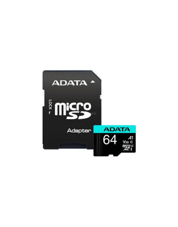 ADATA | Premier Pro UHS-I U3 V30S | 64 GB | MicroSDXC | Flash memory class 10 | Adapter