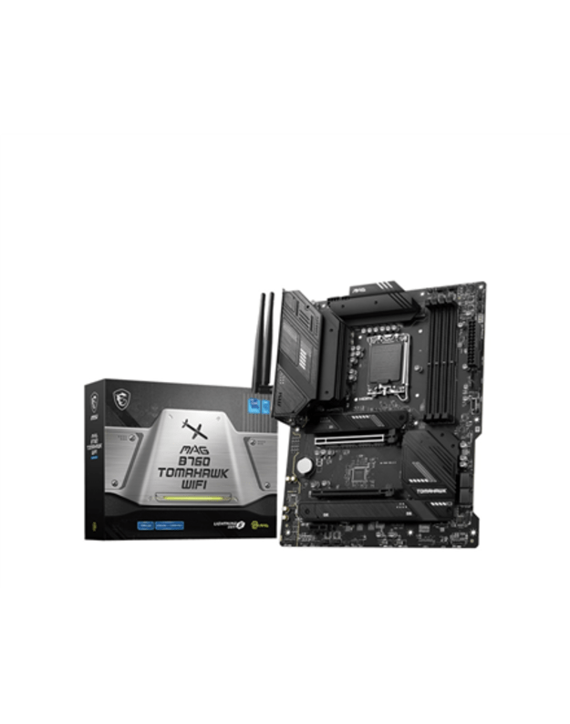 MSI | MAG B760 TOMAHAWK WIFI | Processor family Intel | Processor socket LGA1700 | DDR5 | Supported hard disk drive interfaces SATA, M.2 | Number of SATA connectors 4