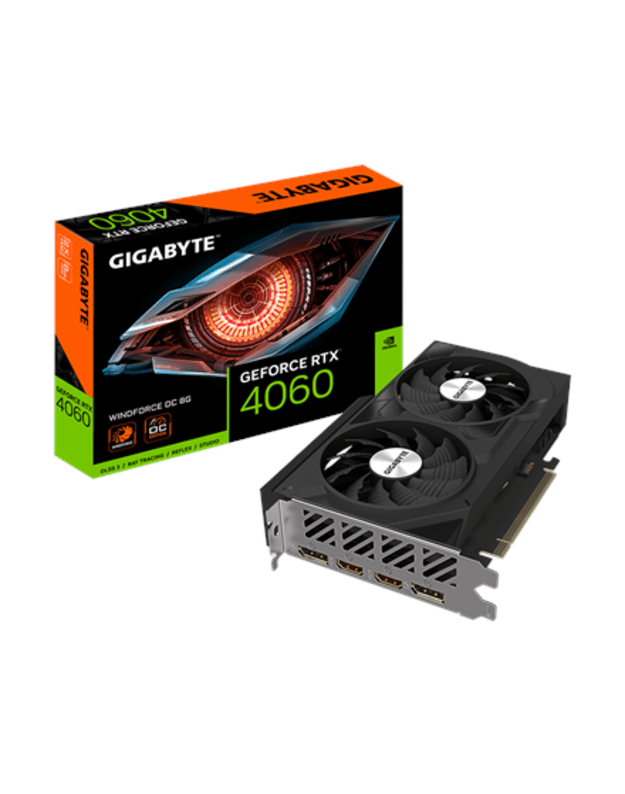 Gigabyte | GV-N4060WF2OC-8GD 1.0 | NVIDIA | 8 GB | GeForce RTX 4060 | GDDR6 | HDMI ports quantity 2 | PCI-E 4.0 | Memory clock speed 17000 MHz