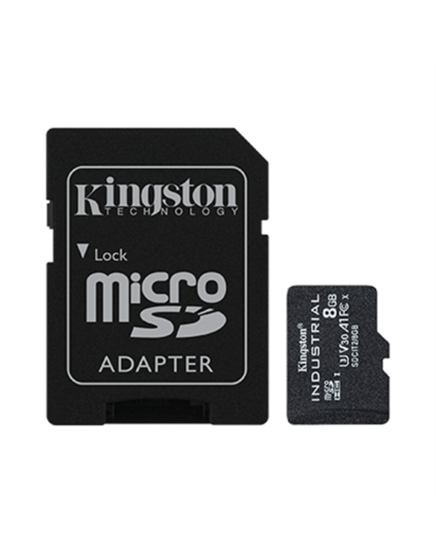 Kingston | UHS-I | 8 GB | microSDHC/SDXC Industrial Card | Flash memory class Class 10, UHS-I, U3, V30, A1 | SD Adapter