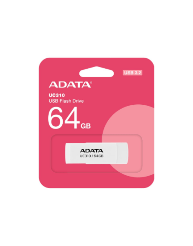 ADATA | USB Flash Drive | UC310 | 64 GB | USB 3.2 Gen1 | White