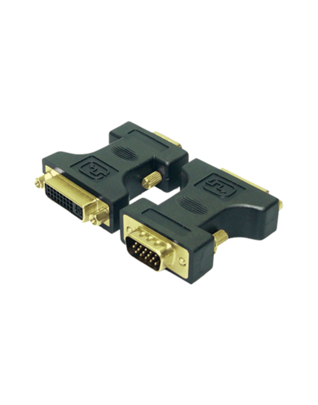 LogiLink® DVI Adapter DVI-I female - VGA DSUB male | Logilink | Vga to dvi adapter | Black | HD DSUB 15-pin male | DVI-D (24+5) female