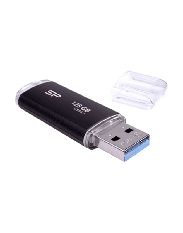 Silicon Power | USB 3.1 Flash Drive | Blaze B02 | 128 GB | USB 3.2 Gen 1/USB 3.1 Gen 1/USB 3.0/USB 2.0 | Black