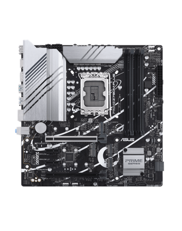 Asus | PRIME Z790M-PLUS | Processor family Intel | Processor socket LGA1700 | DDR5 | Supported hard disk drive interfaces SATA, M.2 | Number of SATA connectors 4