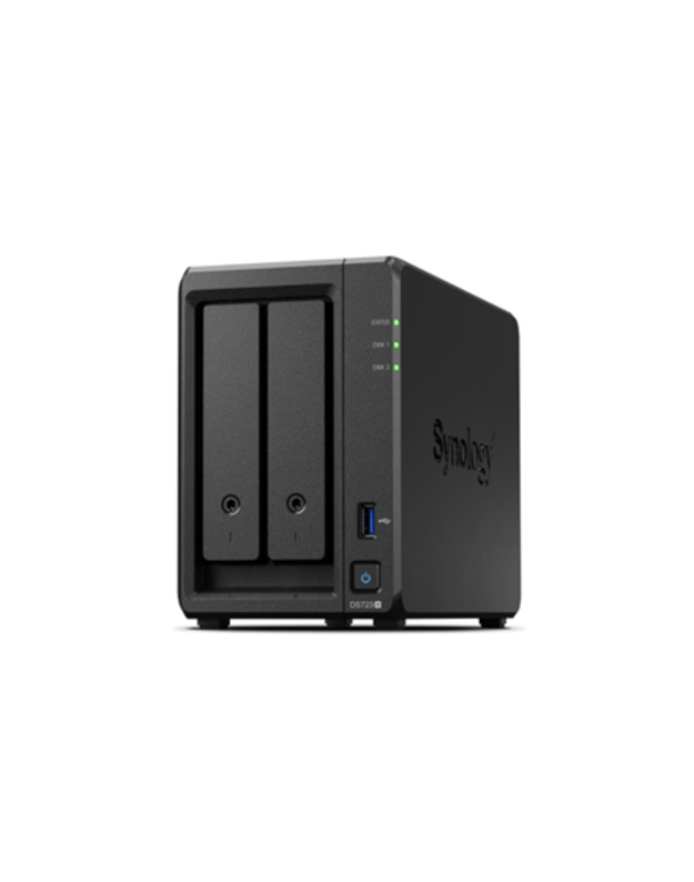 Synology DS723+ 2-bay/AMD Ryzen R1600/2-core 2.6 (base)/3.1 (turbo) GHz/2GB DDR4/2 x 3.5 xHot swap/2x1GbE/1xUSB3.2/eSATA/RAID 0,1/3Y | Synology | 2-Bay | DS723+ | AMD | Ryzen R1600 | Processor frequency 2.6 GHz | 2 GB