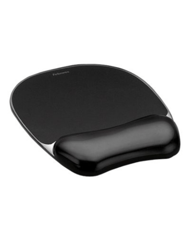 Fellowes | Mouse pad with wrist support CRYSTAL | Mouse pad with wrist pillow | 202 x 235 x 25 mm | Black