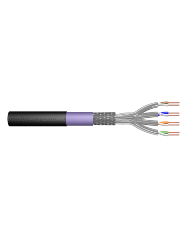 Digitus CAT 7 S-FTP outdoor installation cable, 1200 MHz PE, inner Eca (LSZH), AWG 23/1,1000m, SX, Black & Purple | Digitus