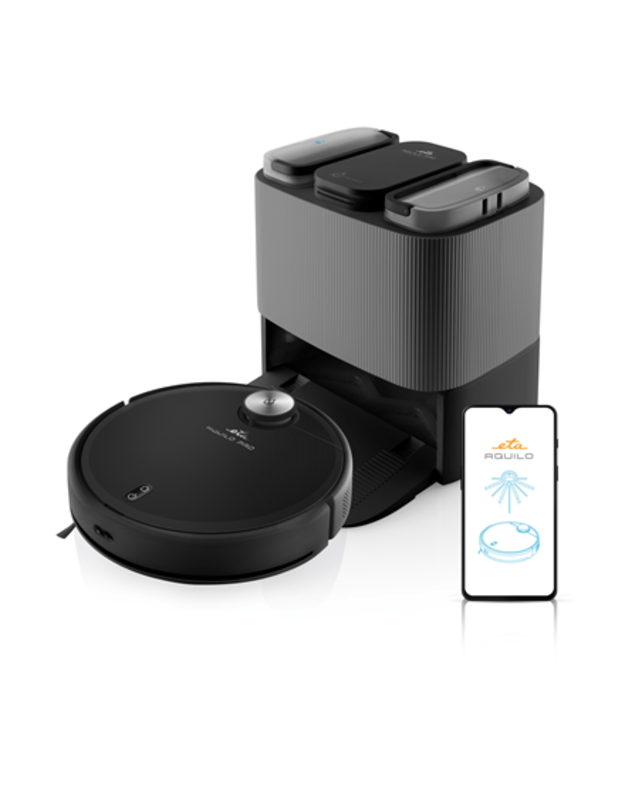 ETA | Robotic Vacuum Cleaner | ETA724390000 Aquilo PRO | Wet&Dry | Operating time (max) 180 min | Li-ion | 5200 mAh | Dust capacity 2.5 L | 4000 Pa | Black