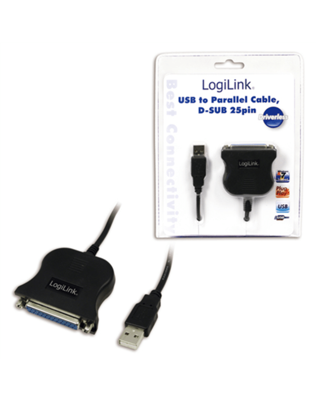 Logilink | USB 2.0 adapter to Paralel (LPT) DB25 , 1,8m | USB-A to LPT USB A male | DB25