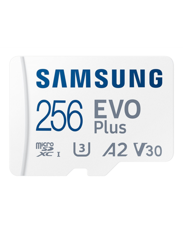 Samsung | MicroSD Card | EVO Plus | 256 GB | microSDXC Memory Card | Flash memory class U3, V30, A2