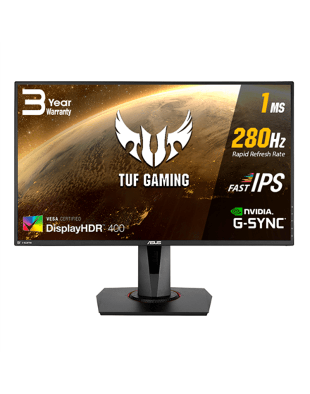 Asus | TUF Gaming | VG279QM | 27 | IPS | FHD | 16:9 | 280 Hz | 1 ms | 1920 x 1080 pixels | 400 cd/m² | HDMI ports quantity 2 x HDMI 2.0 | Black