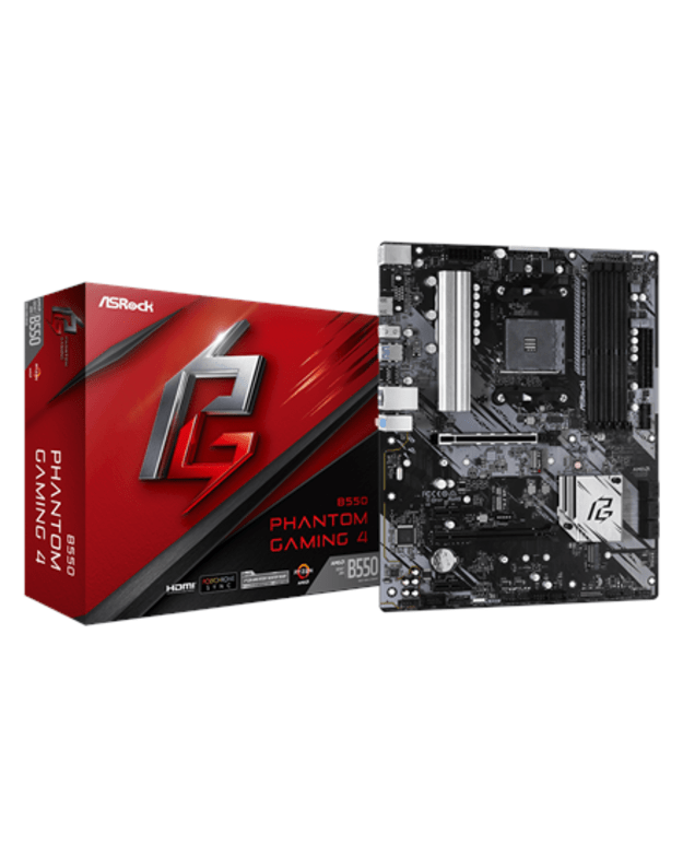 ASRock | B550 PHANTOM GAMING 4 | Processor family AMD | Processor socket AM4 | DDR4 DIMM | Supported hard disk drive interfaces SATA3, M.2 | Number of SATA connectors 6