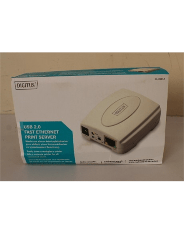 SALE OUT. Digitus USB Print Server, 1-Port 1x RJ45, 1x USB A, USB 2.0, DAMAGED PACKAGING | USB Print Server, 1-Port 1x RJ45, 1x USB A, USB 2.0 | DN-13003-2 | White | DAMAGED PACKAGING