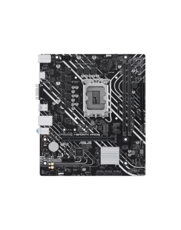 ASUS PRIME H610M-K ARGB | Asus | Processor family Intel H610 | Processor socket LGA1700 Socket | 2 DIMM slots - DDR5, non-ECC, unbuffered | Supported hard disk drive interfaces SATA-600, 1 x M.2 | Number of SATA connectors 4