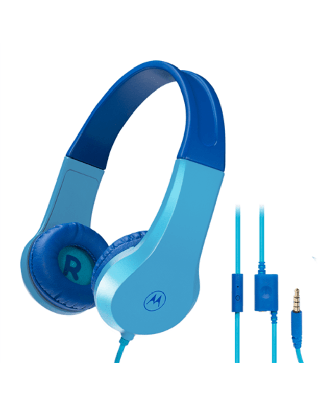 Motorola | Kids Wired Headphones | Moto JR200 | Over-Ear Built-in microphone | Over-Ear | 3.5 mm plug | Blue