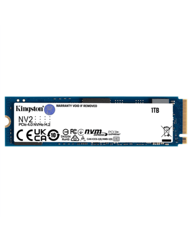 Kingston | SSD | NV2 | 1000 GB | SSD form factor M.2 2280 | Solid-state drive interface PCIe 4.0 x4 NVMe | Read speed 3500 MB/s | Write speed 2100 MB/s