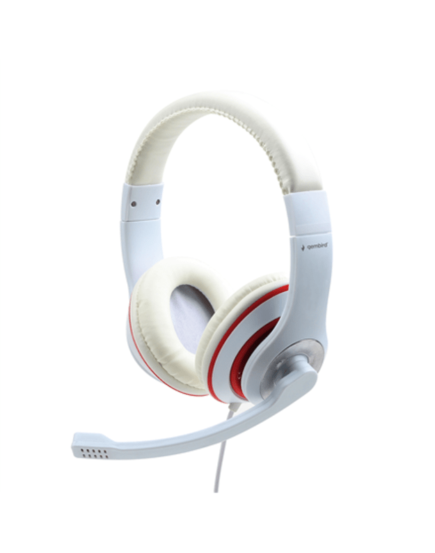 Gembird | Stereo Headset | MHS 03 WTRD | White with Red Ring | 3.5 mm | Headset