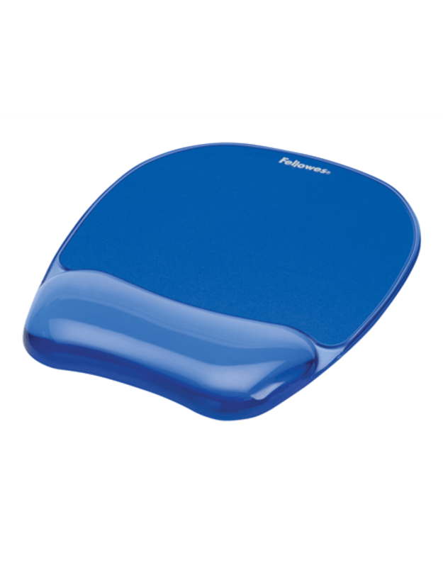 Fellowes | Mouse pad with wrist support CRYSTAL | Mouse pad with wrist pillow | 230 x 202 x 32 mm | Blue