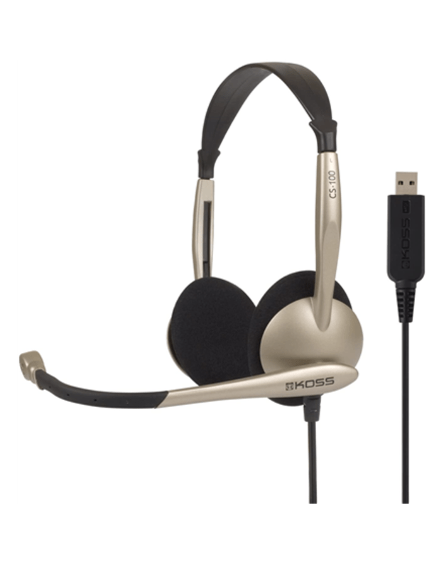 Koss | Headphones | CS100USB | Wired | On-Ear | Microphone | Noise canceling | Gold