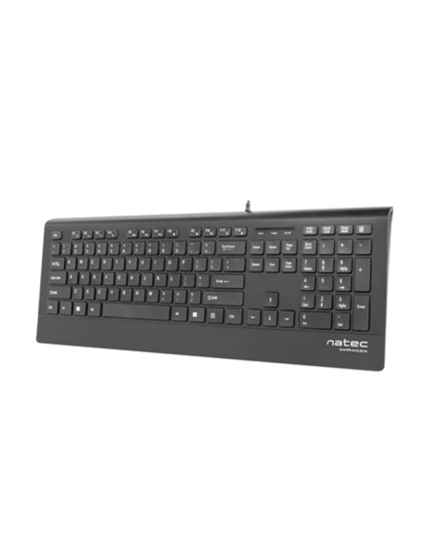 Natec Keyboard, Barracuda, US Layout, Slim | Natec | Keyboard | Barracuda | Standard | Wired | US | Black | 529 g