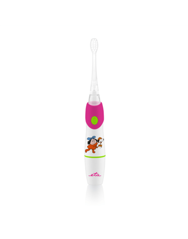 ETA SONETIC Toothbrush ETA071090010 Battery operated, For kids, Number of brush heads included 2, Sonic technology, White/ pink