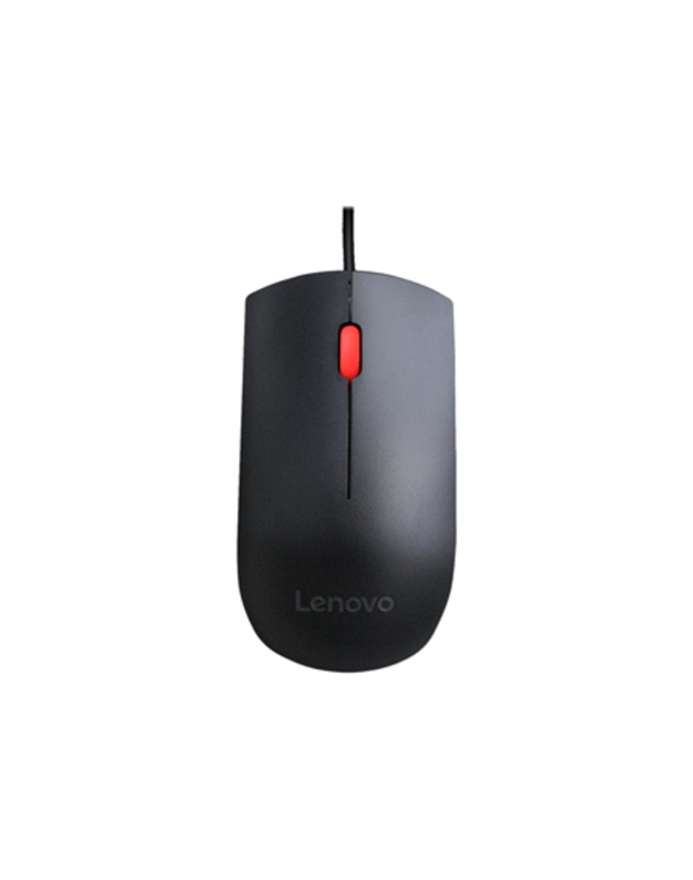 Lenovo Essential USB Wired Mouse, 1600 DPI, 1.8 m, 3 Buttons, Black Lenovo Essential USB Mouse wired Black