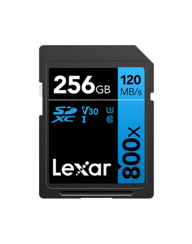 Lexar 256GB Professional 800x PRO Memory Card SDXC UHS-I Black/Blue